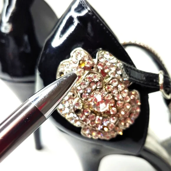 Marichi Mami black patent leather and rhinestone heels. 7M - Picture 12 of 14